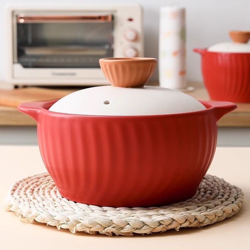 2025 New type of clay pot household gas open flame stew pot ceramic high-temperature resistant dry-burning without cracking 煲仔饭 soup pot for making soup Specification image