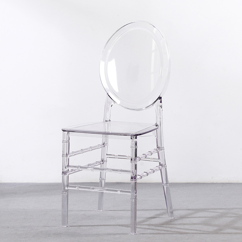 Star Wedding transparent Acrylic chair, Mirror large round-back chair, hotel banquet hall, wedding hall, wedding hotel crystal chair Specification image