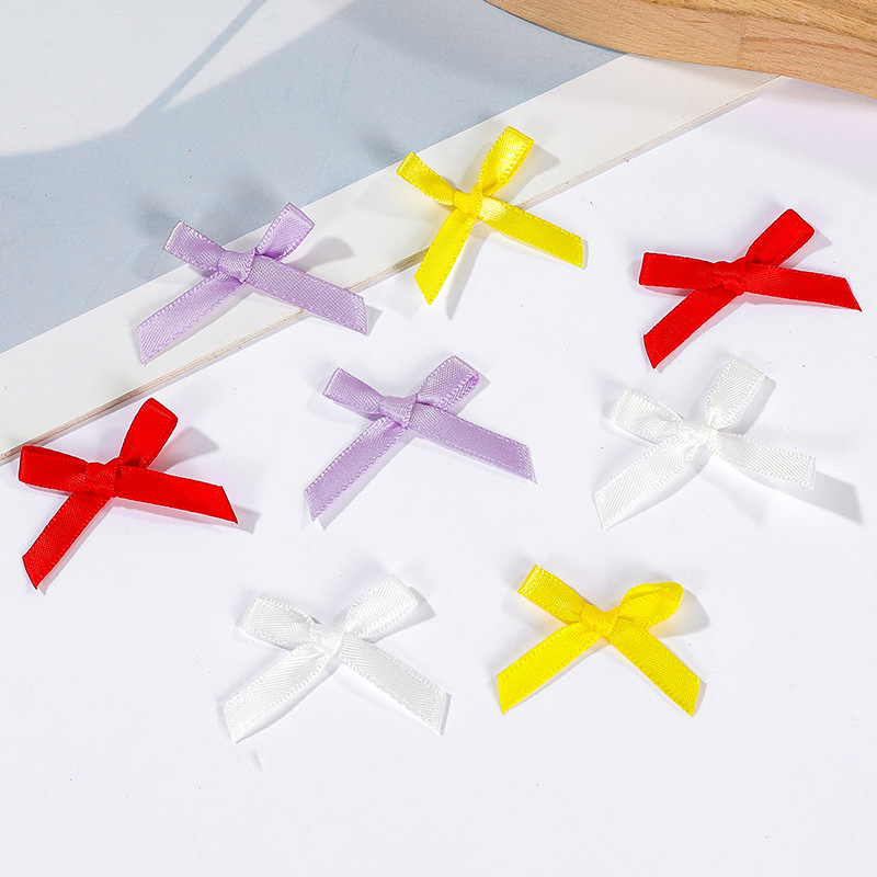 Customized polyester filament ribbon bow underwear, socks, gloves, children's clothing accessories, mini bow Specification image