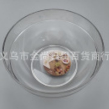 Transparent solid color square, round or oval salad bowl, household multi-functional soup bowl, plastic bowl, large dough kneading basin Specification image