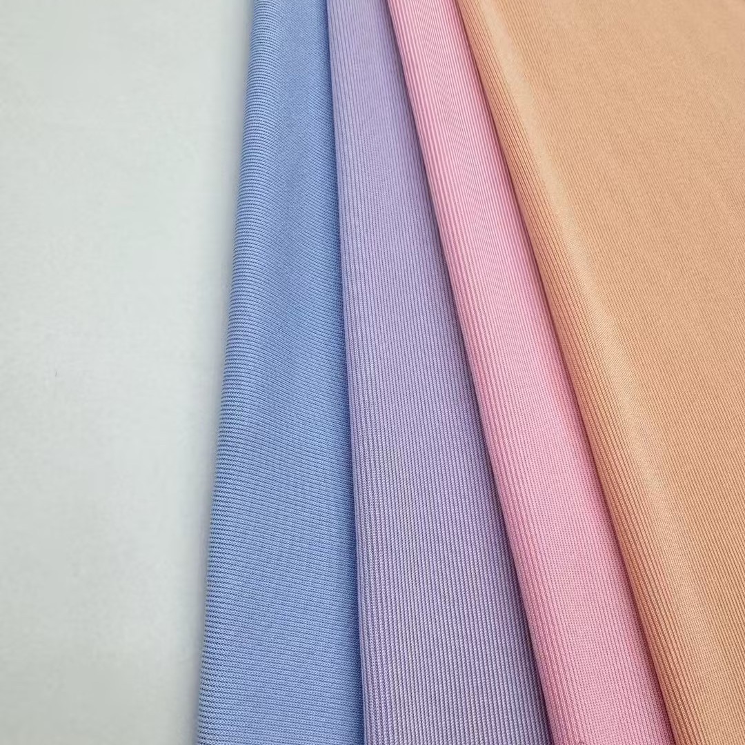 1*1 ribbed polyester pit knitted fabric vest base layer dress fashion fabric in stock source manufacturer details Picture