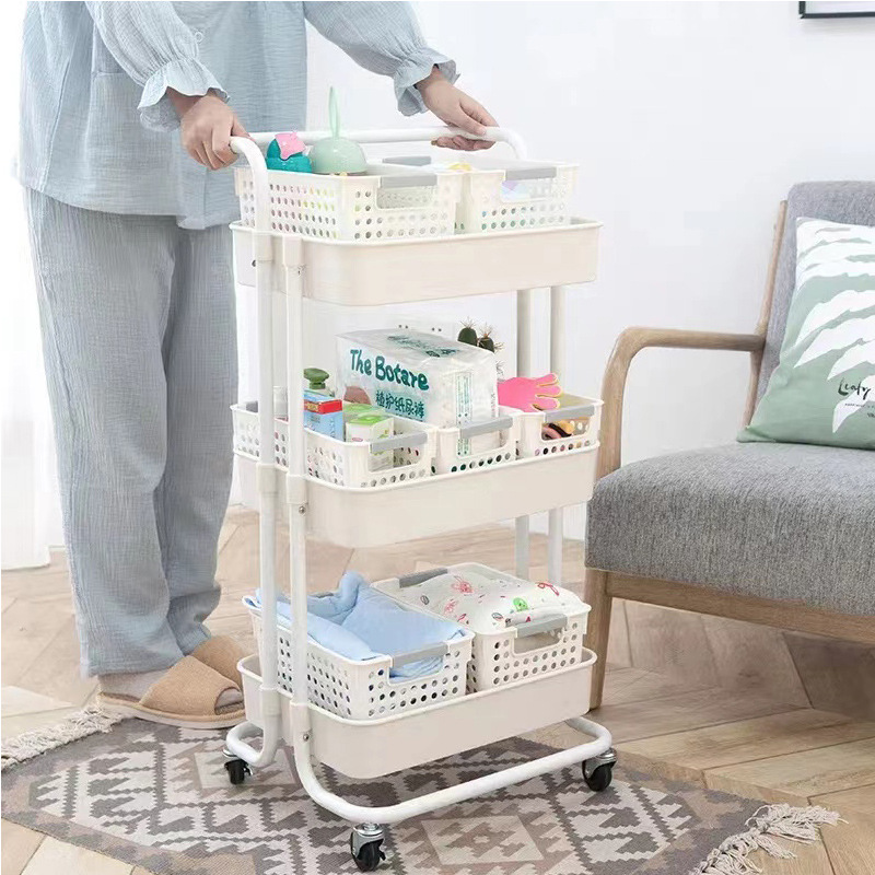 Floor-standing kitchen, mobile snack rack, trolley, storage rack, multi-layer kitchen storage, mobile snack trolley