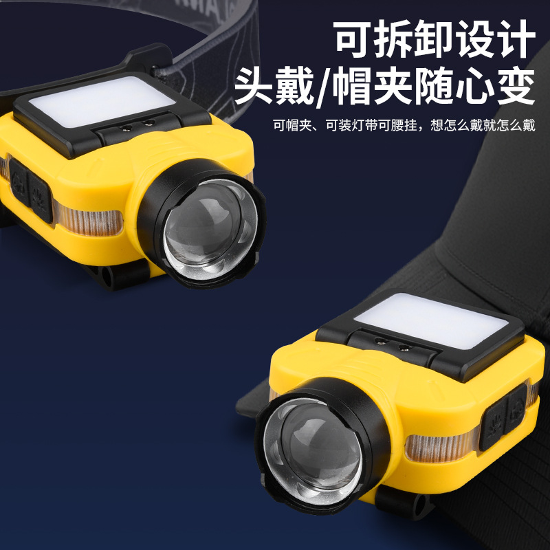 Induction headlamp, long-lasting strong light, ultra-bright brim lamp, outdoor-specific night fishing lamp, head-mounted miner's lamp, flashlight Specification image