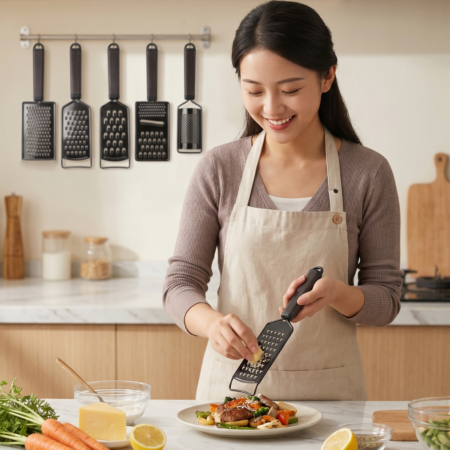 Stainless steel grater, multi-functional household vegetable cutter, kitchen coarse and fine shreds, potato and ginger shreds grater details Picture
