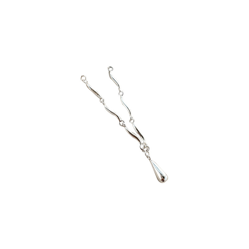 Water Drop Wave s925 sterling silver necklace, a niche design for women on Instagram, with a cool and casual commuting style and a high-end collarbone chain Application Scenario