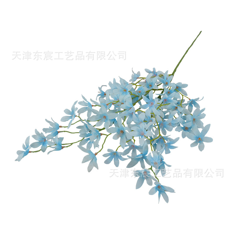 仿真花DIY发饰配件/假花/5朵塑膠花/仿真花/假花批发白底实物图
