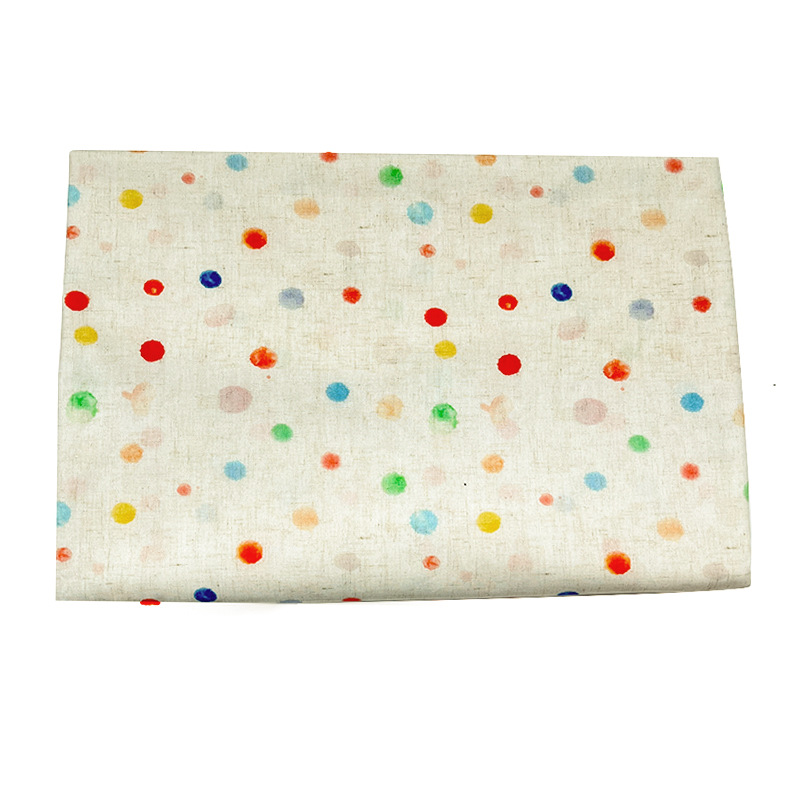 多彩圆点全棉四十支府绸数码印花布料童装衬衣连衣裙服装面料白底实物图