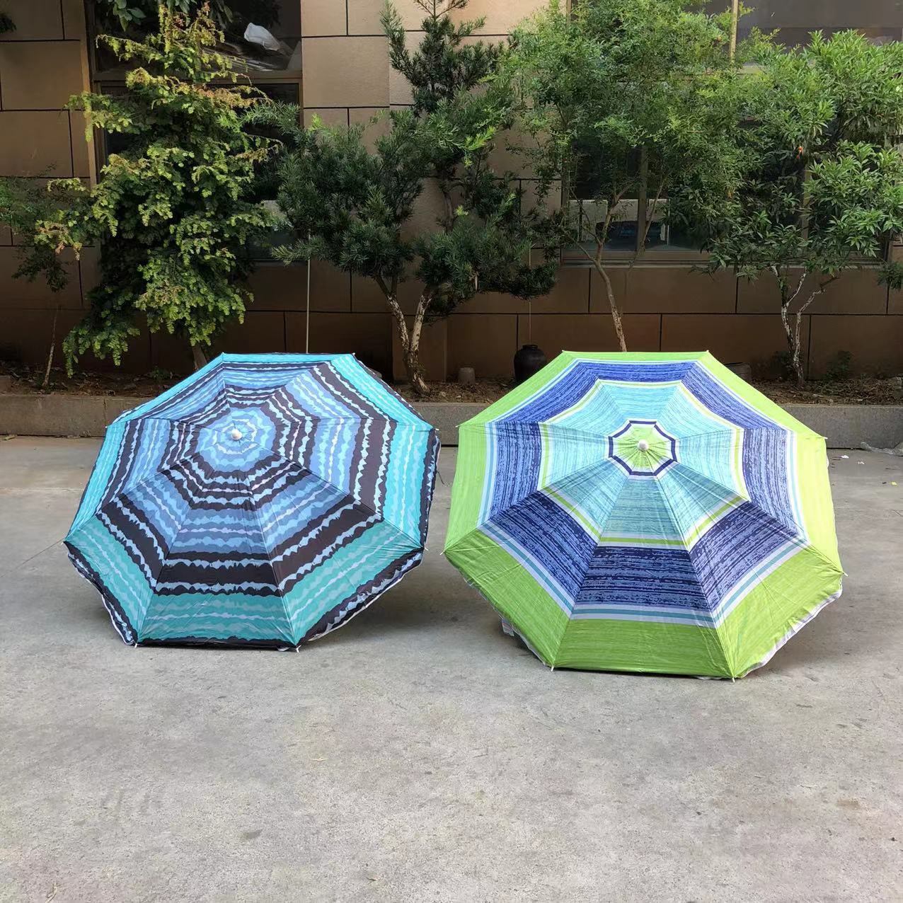 库存防晒伞印花长柄伞日用户外休闲度假沙滩防雨防晒遮阳太阳伞