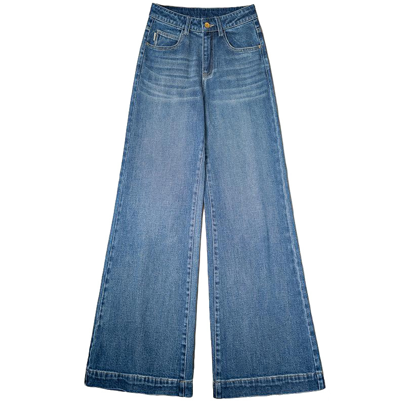 Factory direct sales of new wide-brimmed, slightly flared jeans for women with a loose and slimming drape, flared flared pants, floor-length pants for casual wear Item Picture