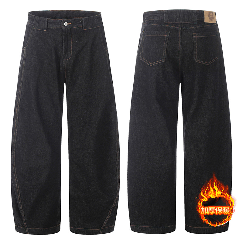 牛仔裤/带钻牛仔裤/牛仔裤阔腿/牛仔短裤女/阔腿裤白底实物图