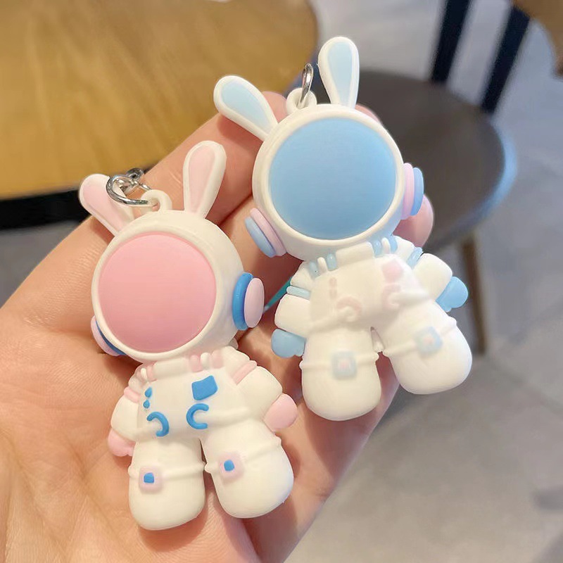 Space Rabbit keychain pendant, ins, high appearance level cartoon rabbit doll car pendant decoration Application Scenario