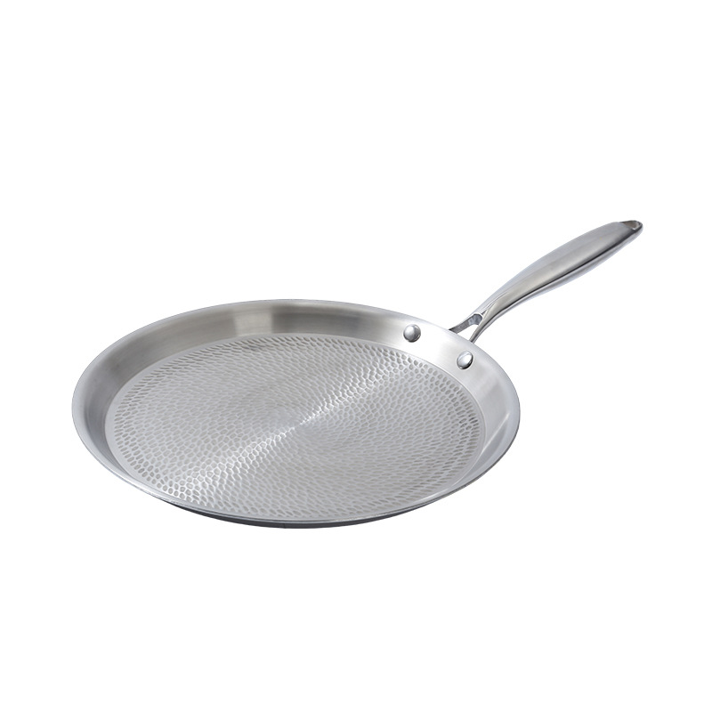 Cross border triple capa de acero inoxidable pizza pan antiadherente steak freidora sin humo hammered wok Item Picture