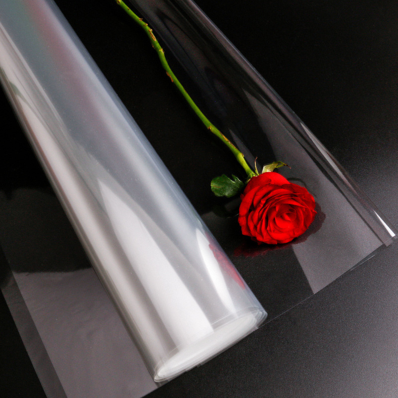 Wholesale of 50-meter high-transparency cellophane roll flower bouquets, transparent flower wrapping plastic diy flower and fruit wrapping paper from the manufacturer Specification image