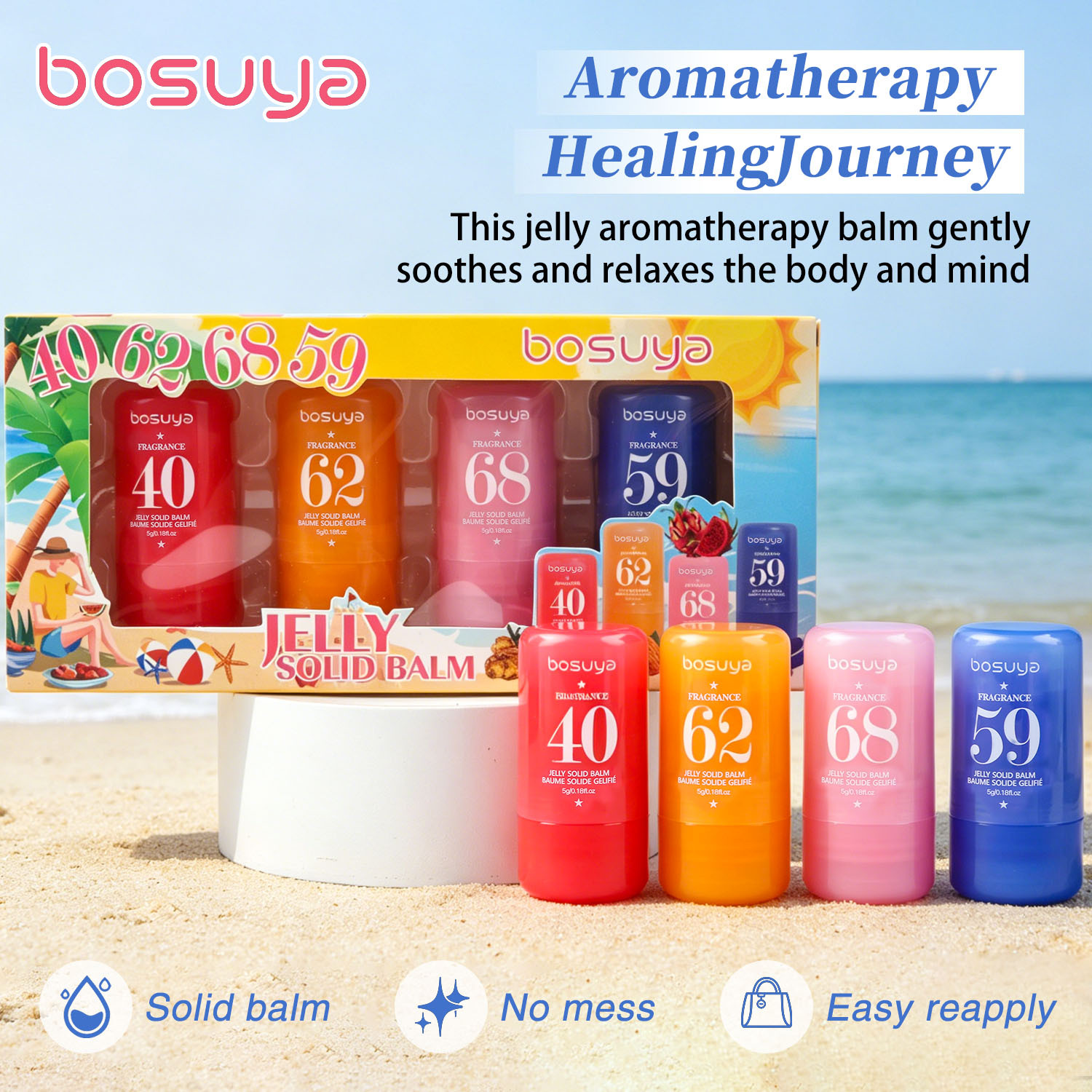 【 Cross-border Exclusive 】Bosuya Body Fragrance Cream Set, long-lasting fragrance, creamy texture, non-sticky, compact and portable Specification image