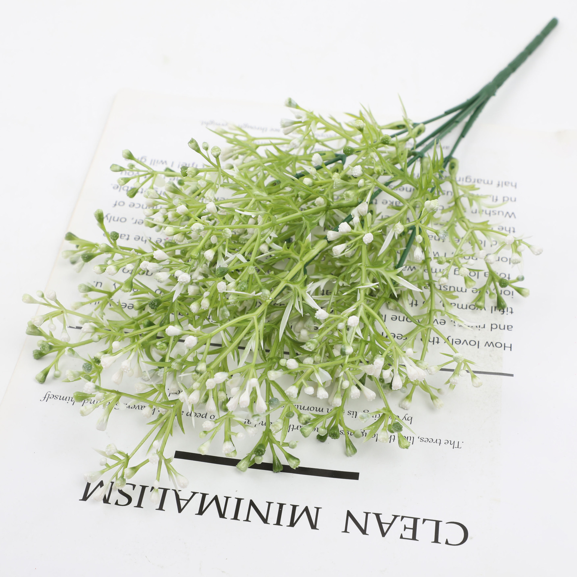 仿真花DIY发饰配件/假花/5朵塑膠花/仿真花/假花批发白底实物图