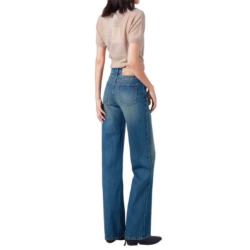 French fries pants/High-waisted Jeans for women, narrow straight-leg pants, elastic retro style, autumn/Winter 25, slimming and casual Item Picture