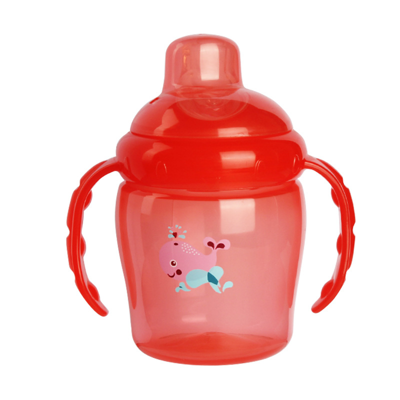 Green handle duckbill drinking cup, a portable anti-spill cup specially designed for children Item Picture