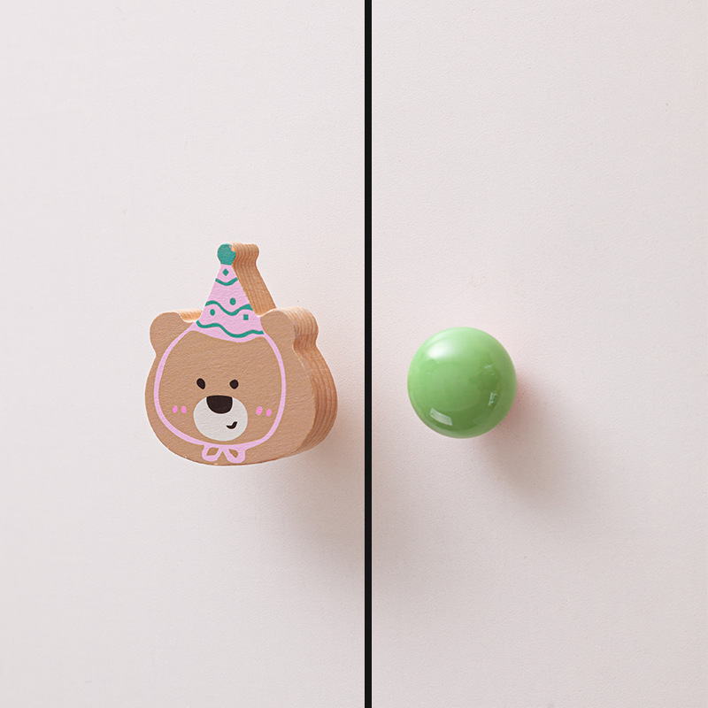 Puppy closet handle habitación de niños lindo gabinete puerta manija gato oso conejo cajón armario manija de madera sólida Application Scenario
