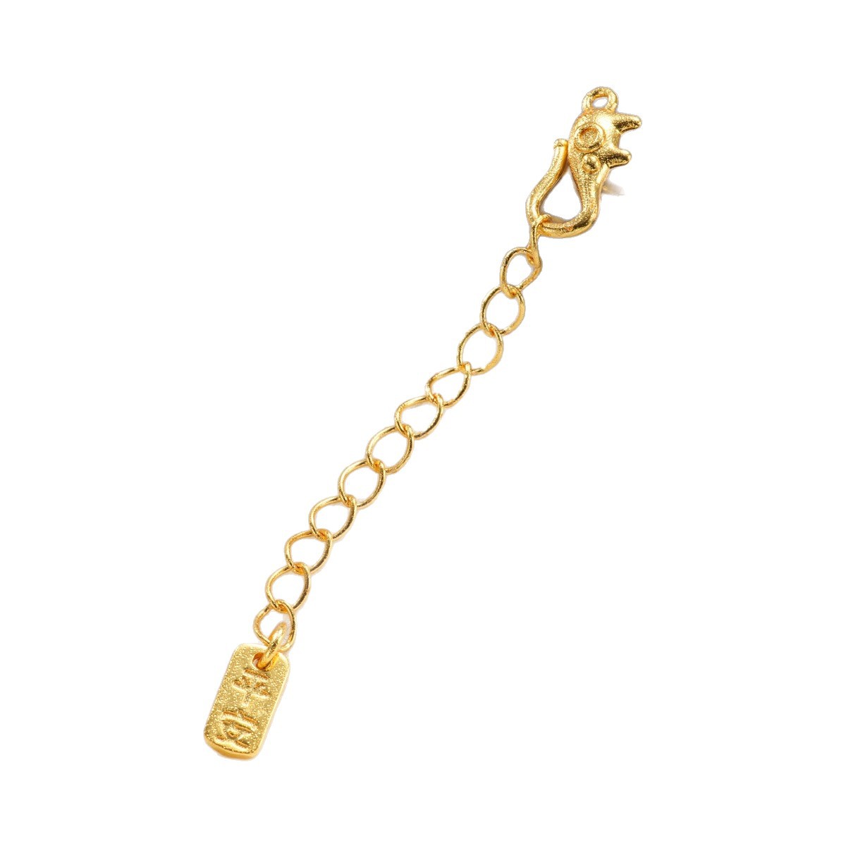 Copper-plated 18k traditional sand gold color retention fortune brand extension chain bracelet, pearl necklace, clasp, DIY jewelry accessories Item Picture