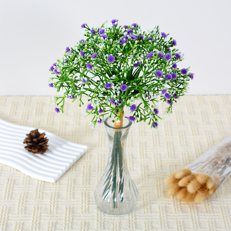 Artificial baby's breath flowers, artificial baby's breath flower handles, hand-held dried flowers, wedding finished products, decorative artificial flowers Specification image