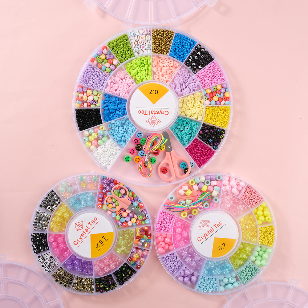 新款儿童手工串珠女孩diy手链益智创意饰品材料项链手链串珠批发