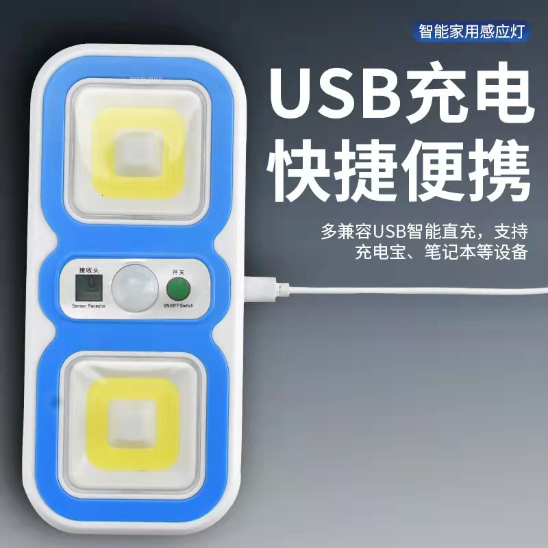 New cross-border led home sensor light, usb charging night light, strip remote control, bedroom cabinet, bedside lamp, projection light details Picture