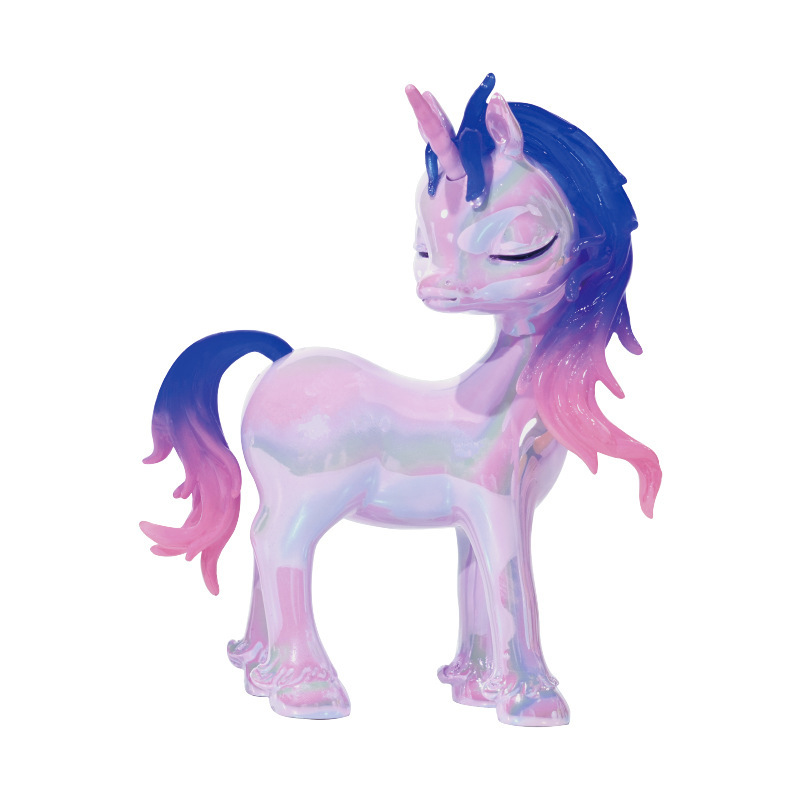 我的小马驹盲盒女生创意礼物可爱幻彩独角兽桌面摆件办公室装饰品白底实物图