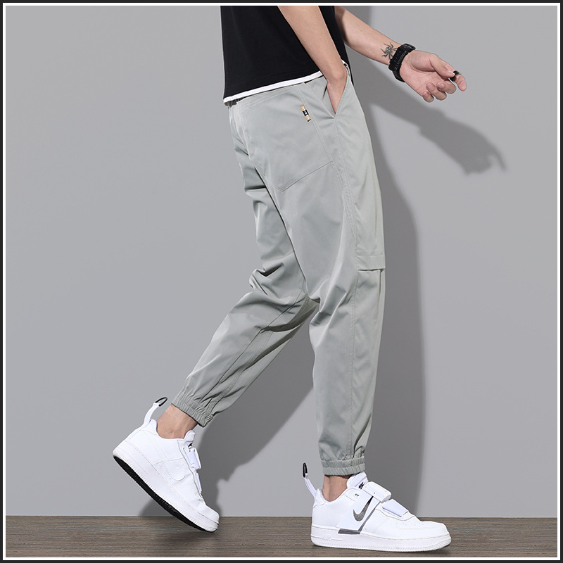 Summer 2021 workwear casual long pants, men's loose sport pants, trendy thin spring 9-inch tapered pants Specification image