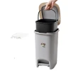 Cartoon dog foot press double-opening trash can, household bedroom, kitchen and living room trash can with lid Item Picture