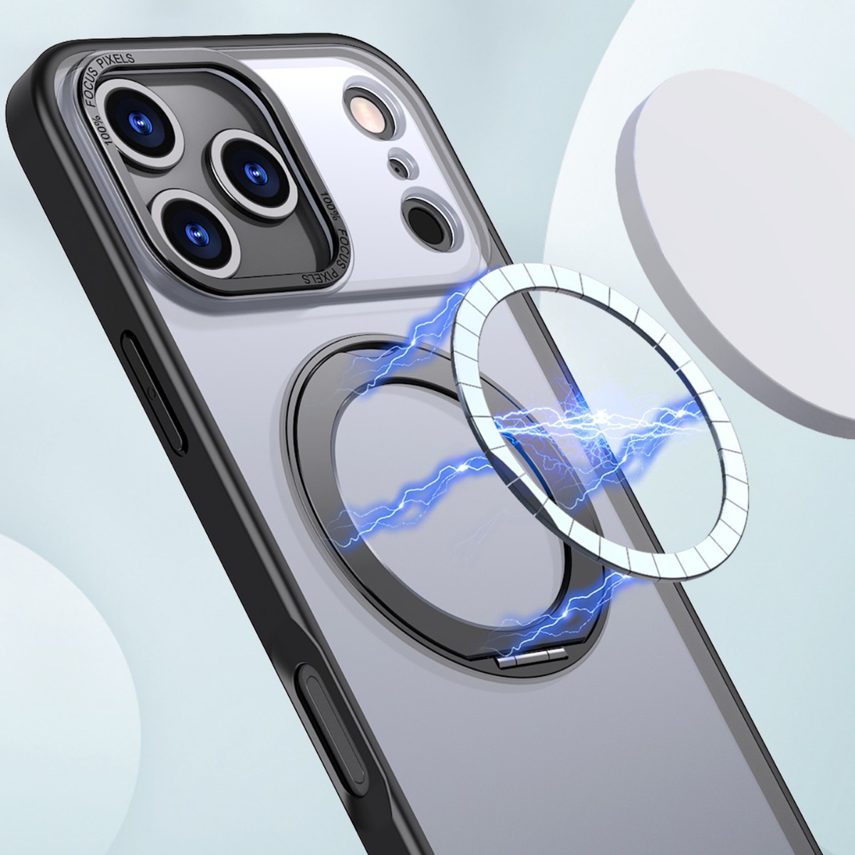 تطبيق Apple 16 Magsafe Apple 16 مقاوم للقوقعة، وذلك باستخدام الغلاف المغنطيسي للغلاف اليدوي في نقطة iPone17PRO الشفافة details Picture