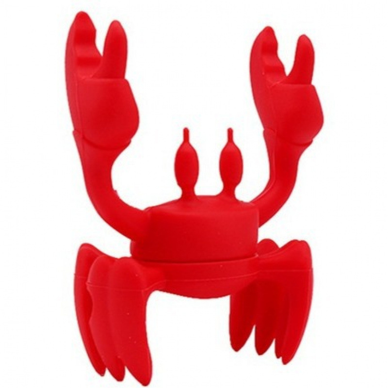 红色螃蟹餐具跨境热卖硅胶勺托耐热支架防滑勺架炉灶蒸汽释放器