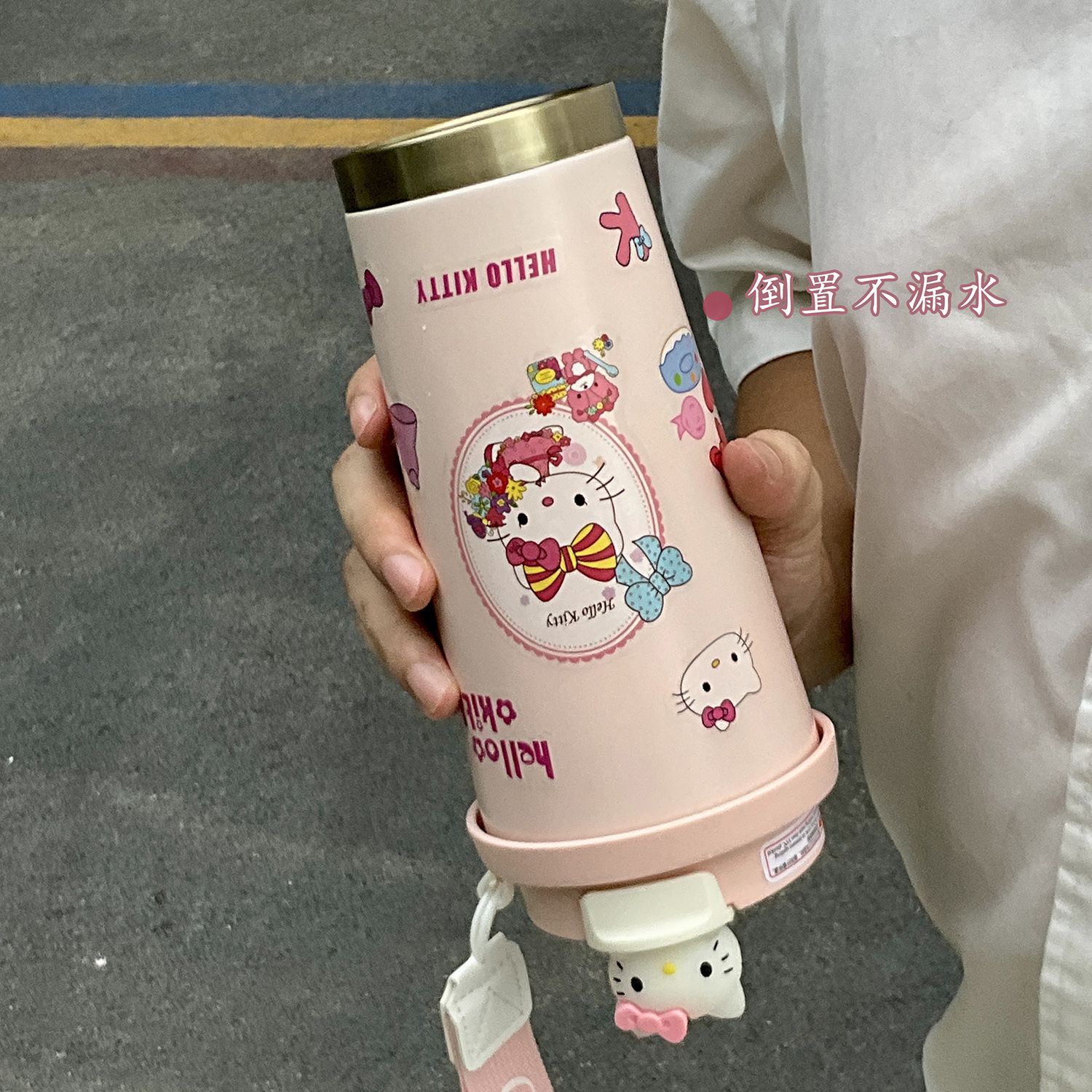 316不锈钢保温杯韩系高颜值卡通kt吸管咖啡杯大容量双饮水杯跨境细节图