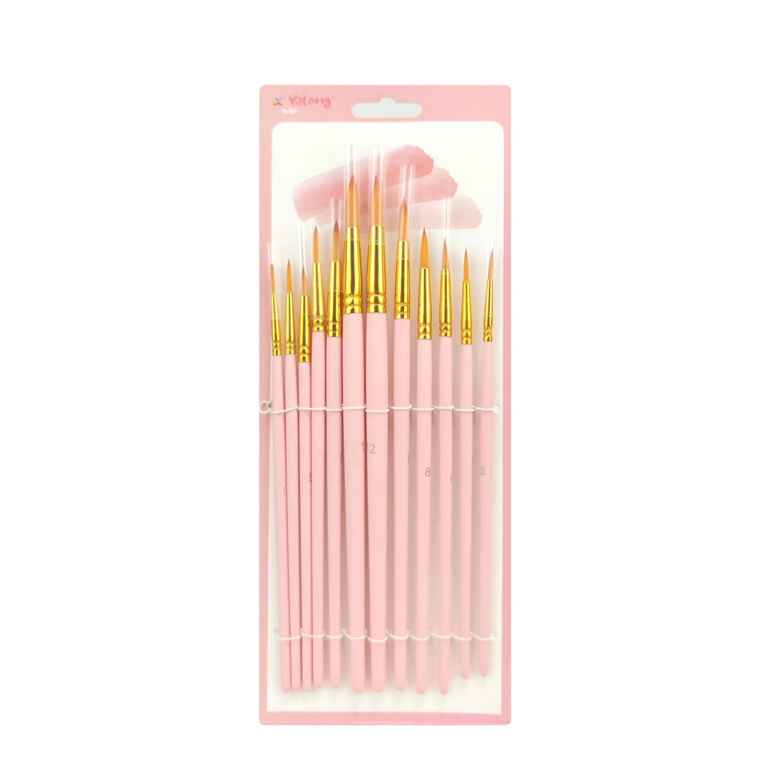 Yalong Cross-border best-selling artist paintbrushes, plastic handle paintbrushes, and colorful children's art paintbrushes Item Picture