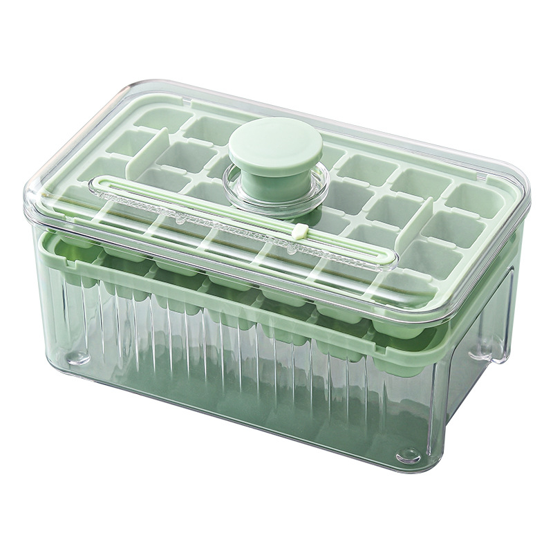 Press ice cube mold, household ice cube tray, ice box for storing frozen ice blocks model, refrigerator ice storage mold making magic tool Item Picture
