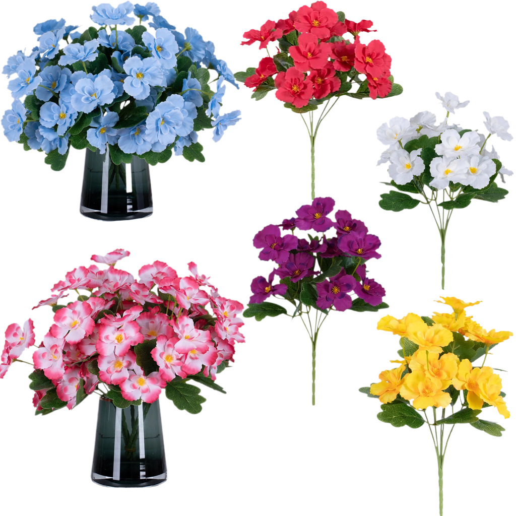 亚马逊热销人造花彩蝶花小雏菊户外家居装饰插花摆件假花绿植批发