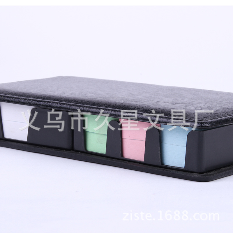 Jiuxing Stationery customizes business imitation leather boxes, sticky notes, high-end hardcover notice stickers, note-taking and printing advertisements details Picture