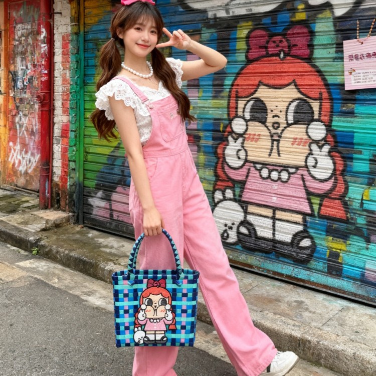 26年新款大款手工编织手提包可爱卡通外出手提挎包生日零食包