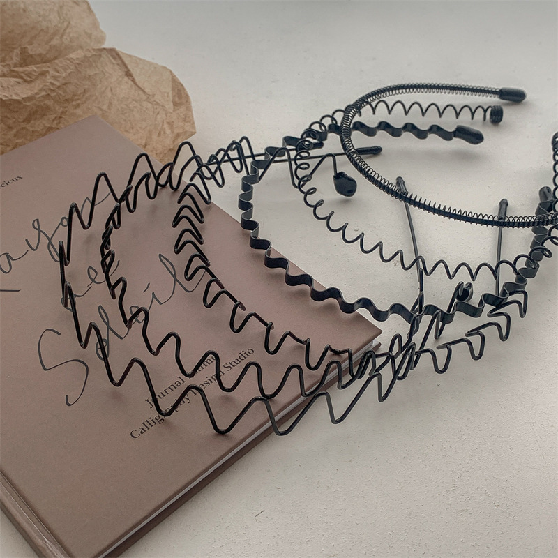 Men's hair band, trendy men's invisible hair pressure backhead, wavy hair hole headband, Korean face-washing exercise hair band, hair clip for women