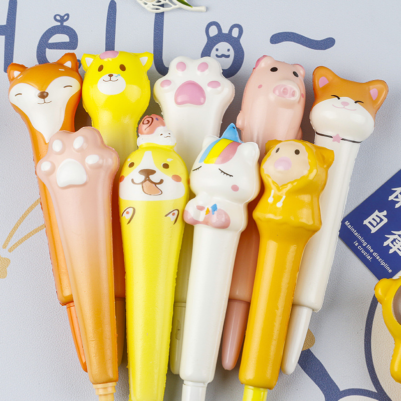 Creative high-appearance-level sponge pen case cartoon doll student-specific smooth quick-drying gel pen Specification drawing