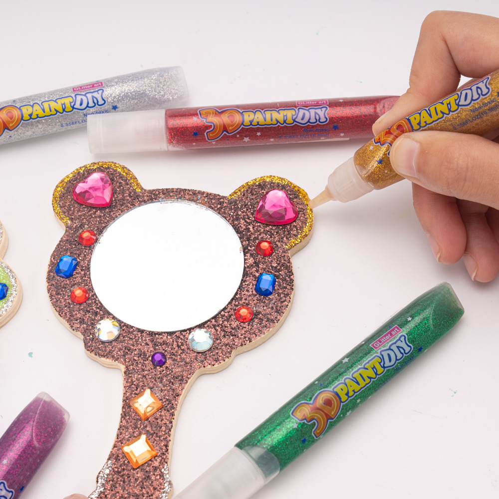 Glitter glue paintbrush, Golden onion 3D graffiti, children's DIY handicraft art, embellishment, coloring, hand-painted, laser wholesale details Picture