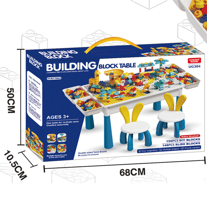 The new multi-functional building block table with large particles is compatible with Lego kindergarten assembly children's early education and intelligence activity gifts details Picture