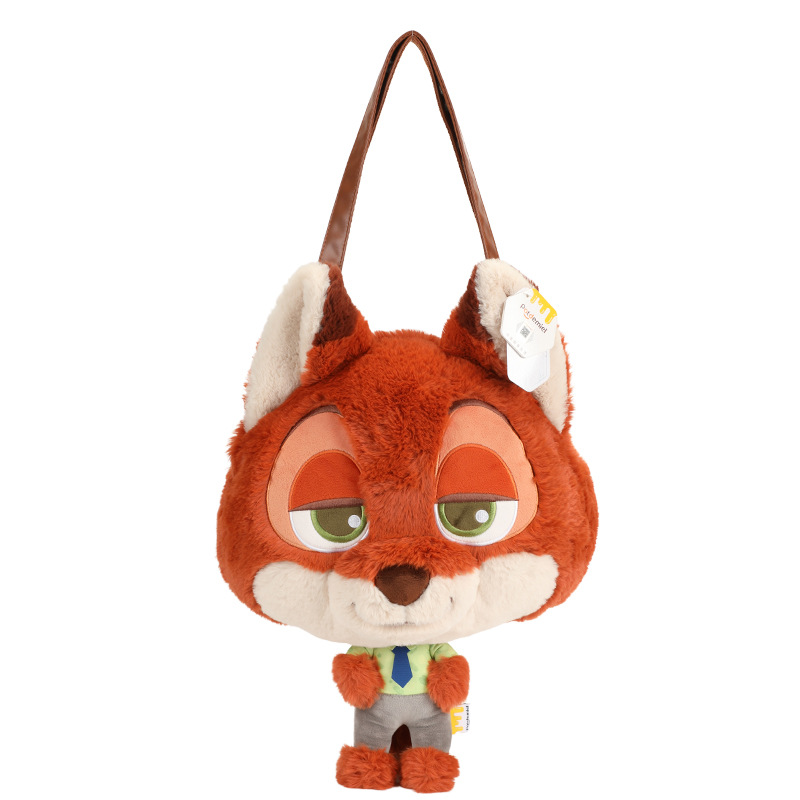 Disney officially authorized Zootopia Judy Nick cute face plush crossbody doll large capacity single-shoulder bag Item Picture