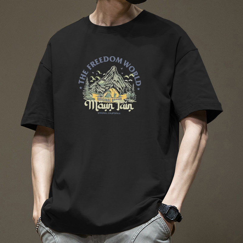 日系潮牌复古重磅纯棉短袖T恤男宽松韩版夏季潮流ins休闲