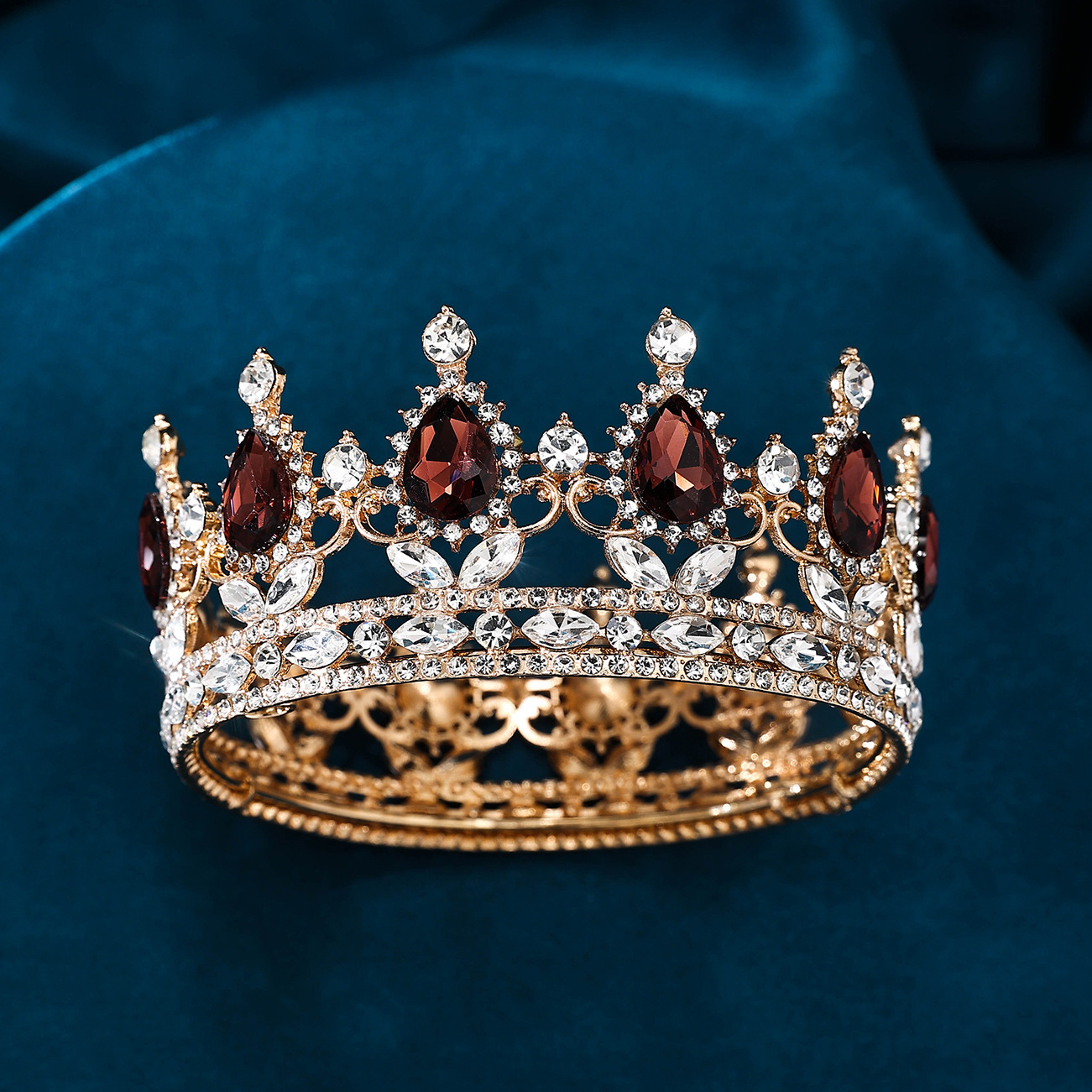 The best-selling water diamond crown in Europe and America, the best-selling bride headwear crown on Amazon, the full circle round children's princess small crown
