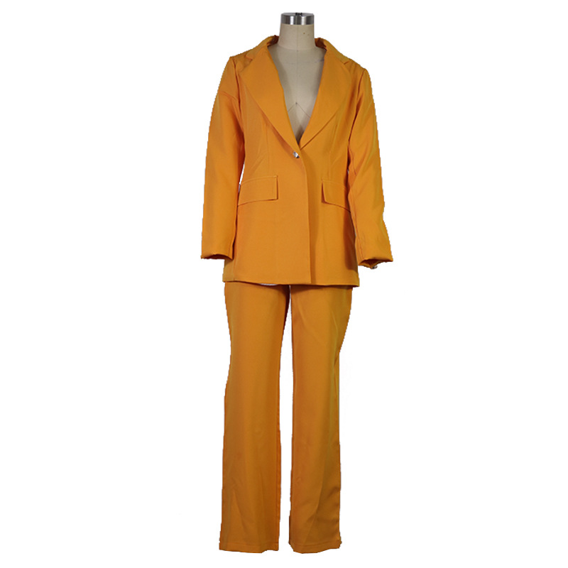 FD474 in stock 2025 European and American foreign trade Autumn and Winter new women's fashion Casual Commuter suit straight-leg pants set Item Picture