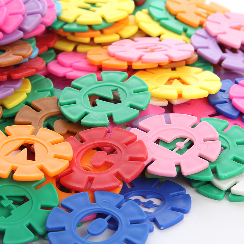 早教插片大片雪花片积木箱装塑料拼插拼装宝宝幼儿童智力玩具批发细节图