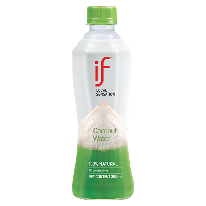 if泰进口椰子水350ml瓶装整箱电解质椰青水饮料果汁白底实物图