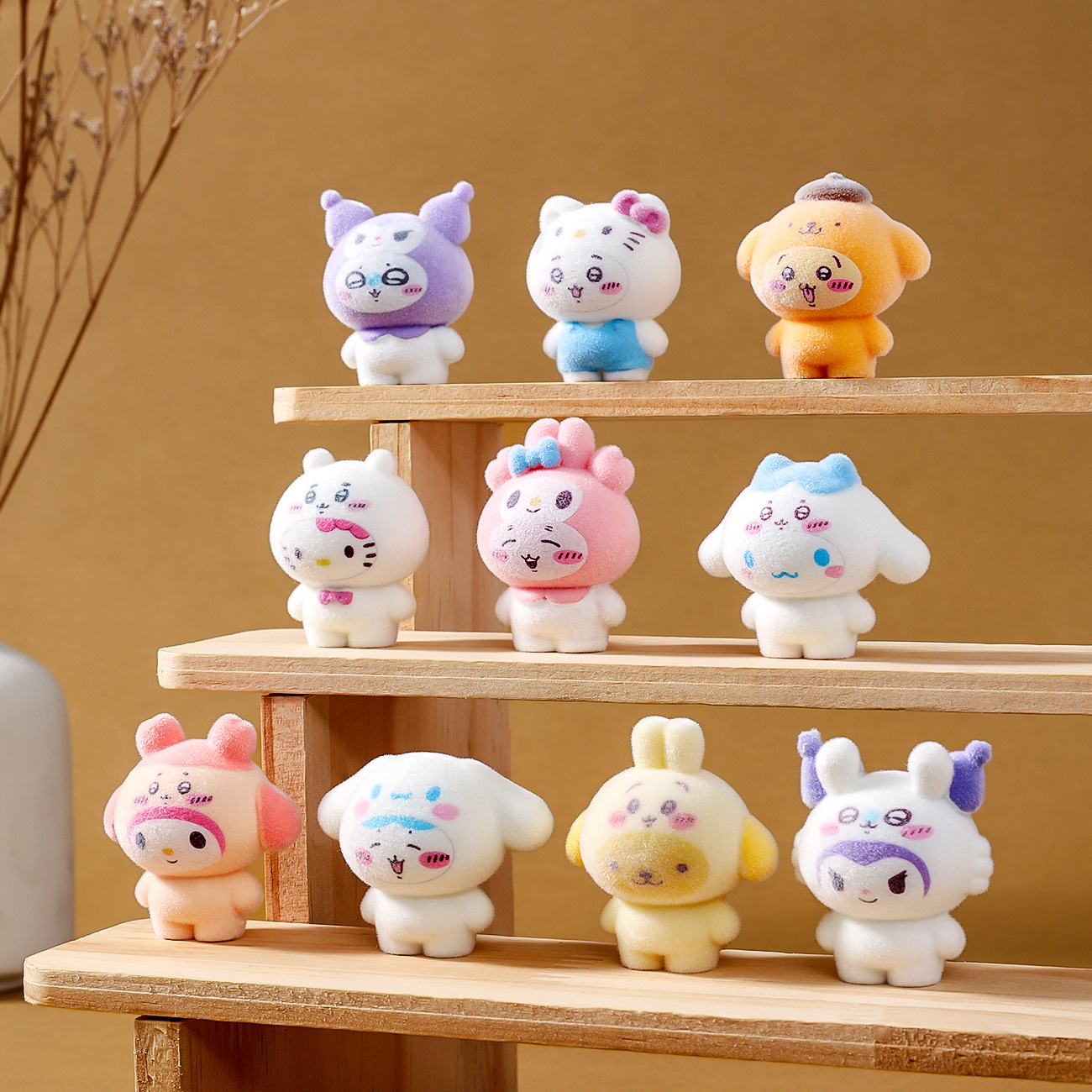 植绒小可爱动物萌粒公仔 diy钥匙扣挂件桌面小摆件对对碰盲盒批发