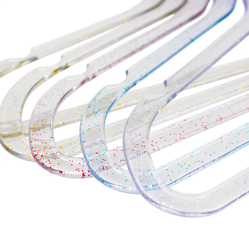 透明金粉水晶衣架子珍珠仙女衣挂少女心可爱学生衣撑子服装店批发白底实物图