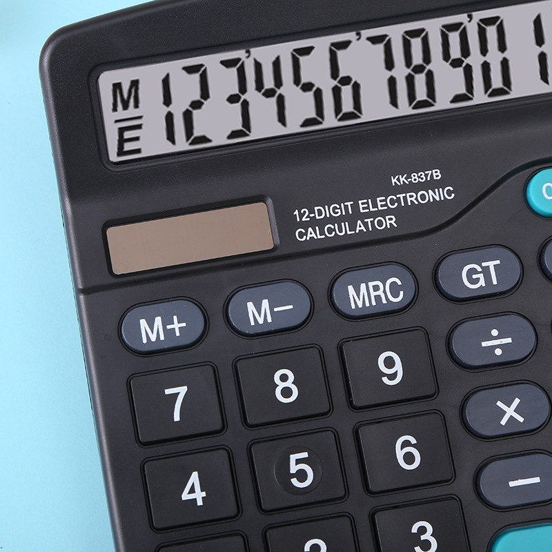KK-837B manufacturer wholesale 12-digit multi-functional office calculator, office and financial key desktop calculator Specification drawing